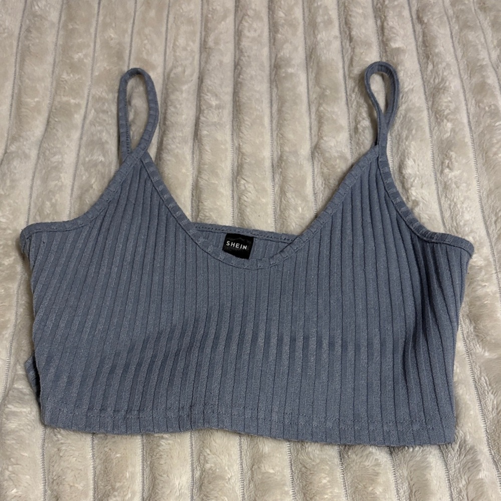 SHEIN Blue Ribbed Camisole Top